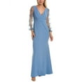 thumbnail image 1 of Theia womens  Kiera Breaded Puff Sleeve Gown, 12, Blue, 1 of 3