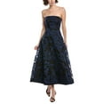 thumbnail image 1 of Theia womens  Laurie Jacquard Midi Dress, 0, Blue, 1 of 3