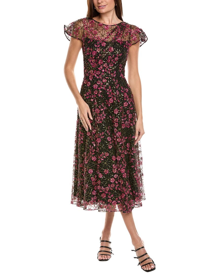 Theia womens Mariah Beaded Midi Dress, 6, Purple - Walmart.com