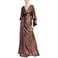 thumbnail image 1 of Theia womens  Nadine Asymmetric Gown, 6, Gold, 1 of 3