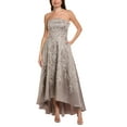 thumbnail image 1 of Theia womens  Pamela Embroidered Gown, 6, Tan, 1 of 3