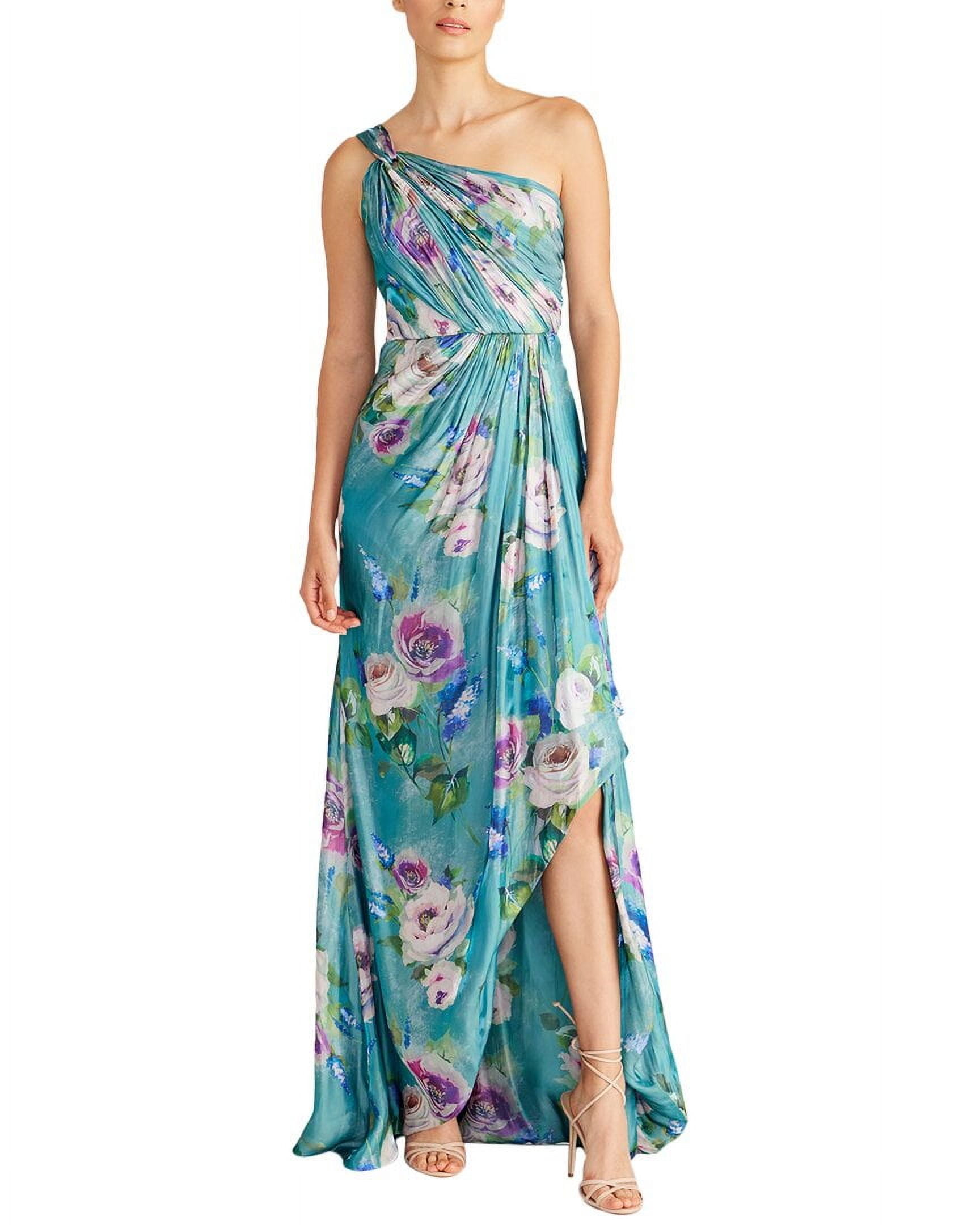 theia one shoulder dress Theia Rayna One Shoulder Draped Gown