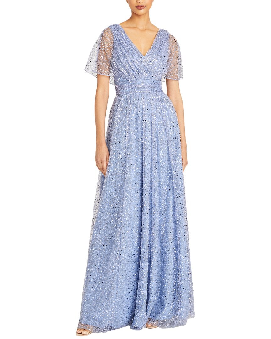 theia beaded dress Dahlia V Neck Beaded Gown