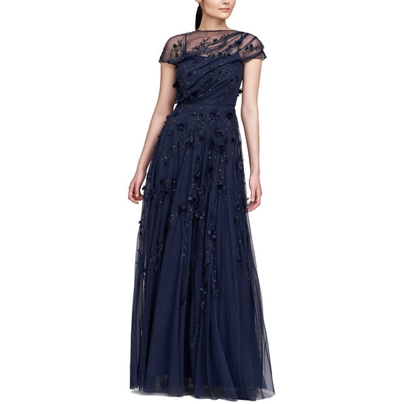 Theia womens Valerie Petal Embroidered Gown, 10