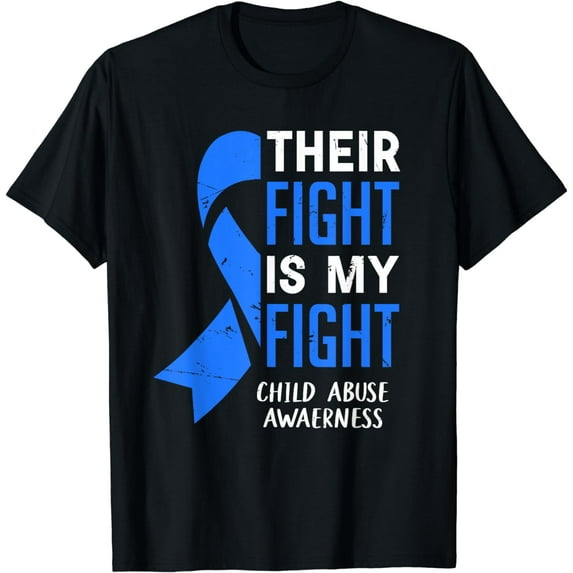 Their Fight My Fight Child Abuse Awareness April Blue Ribbon T-Shirt