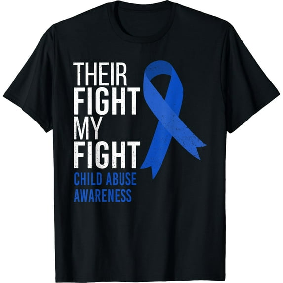 Their Fight is My Fight Child Abuse Awareness Month Ribbon T-Shirt