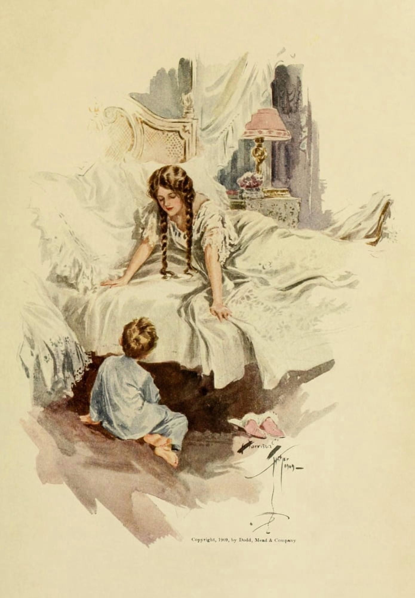 Their Hearts Desire 1909 Youre really my mother Canvas Art - Harrison Fisher (18 x 24)