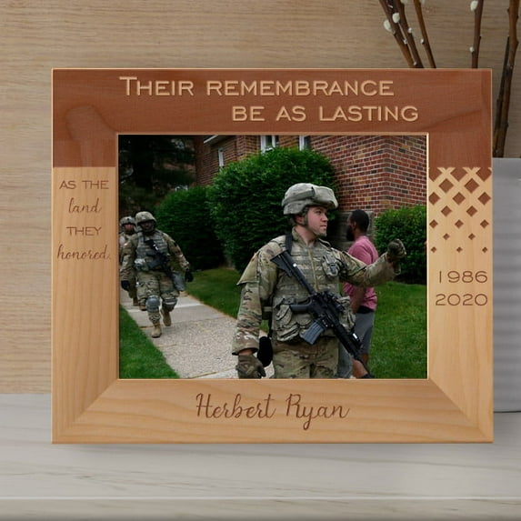 Their Remembrance Be As Lasting Personalized Wooden Frame-10" x 8" Brown Horizontal
