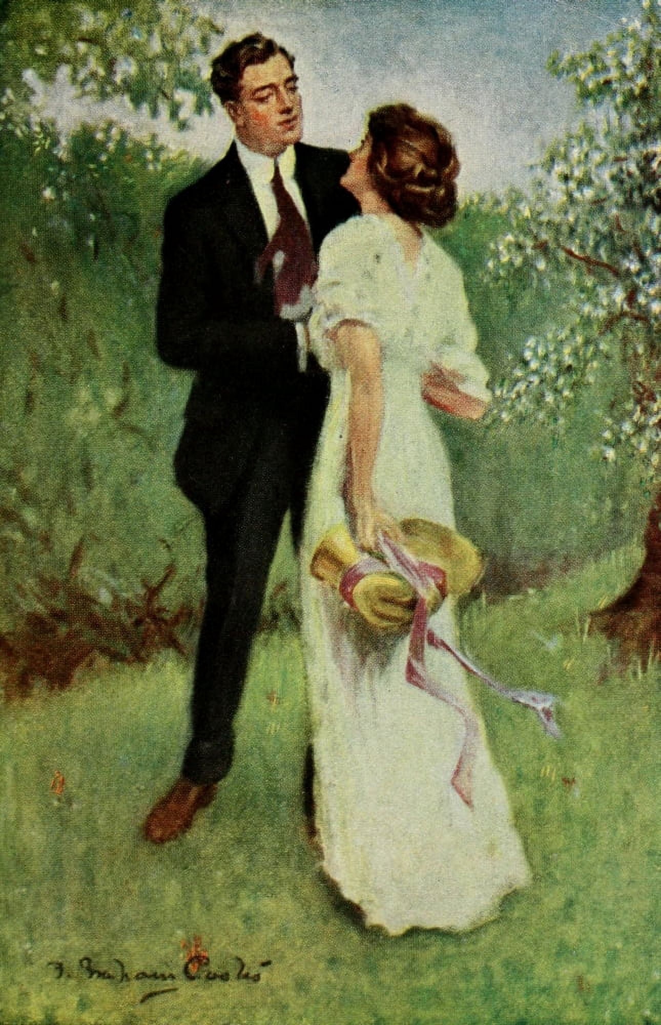 Their Yesterdays 1912 Couple Canvas Art - F Graham Cootes (18 x 24)