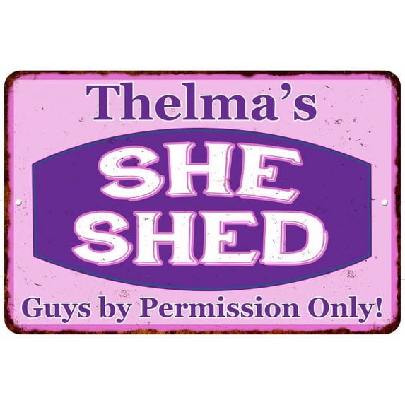 Thelma's Purple & Pink SHE SHED Vintage Sign 12x18 Woman Wall Décor 112180040249