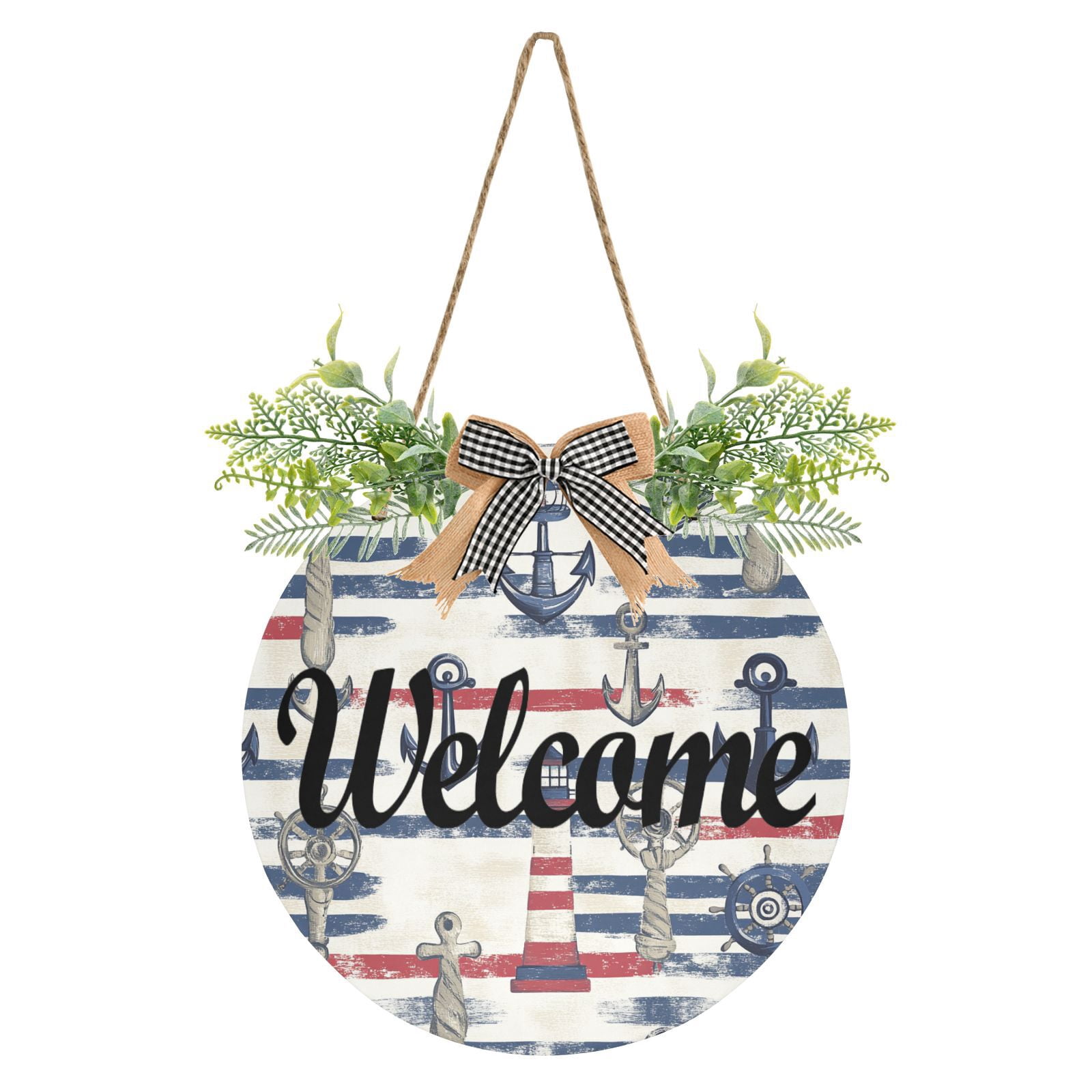 Theme Anchors Welcome Sign for Front Door Wreath Door Sign for ...