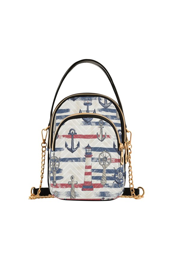 Theme Anchors Women Quilting Handbags Shoulder Bag Cross Body Bag with Crossbody Strap Hobo Bags Chain Strap