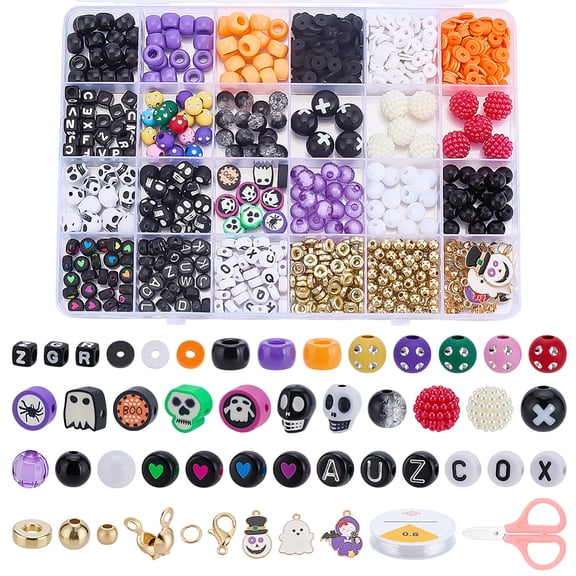 Theme DIY Bracelets Making Kits including Scissor Elastic Cord Polymer Clay & Acrylic Beads Jump Rings Lobster Claw Clasps Mixed Color