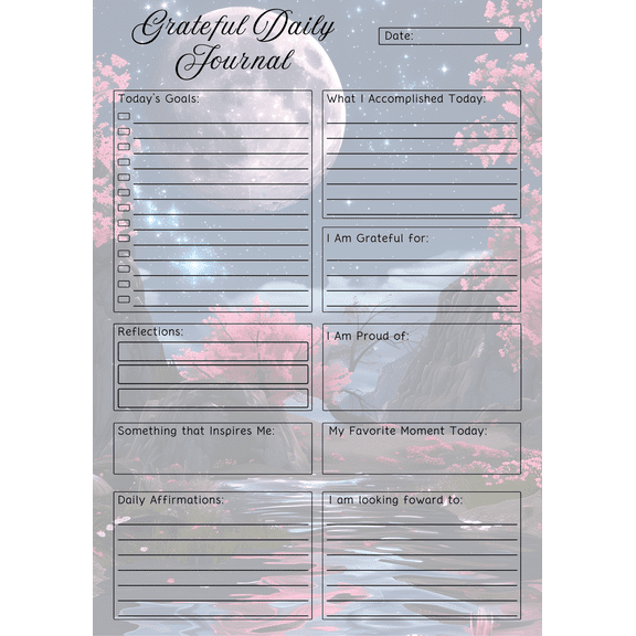 Theme Grateful Daily Journal Notepad. Magical Theme. 3-pack.