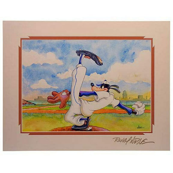 Theme Park Disney Artist Print Randy Noble Goofy's Pitch