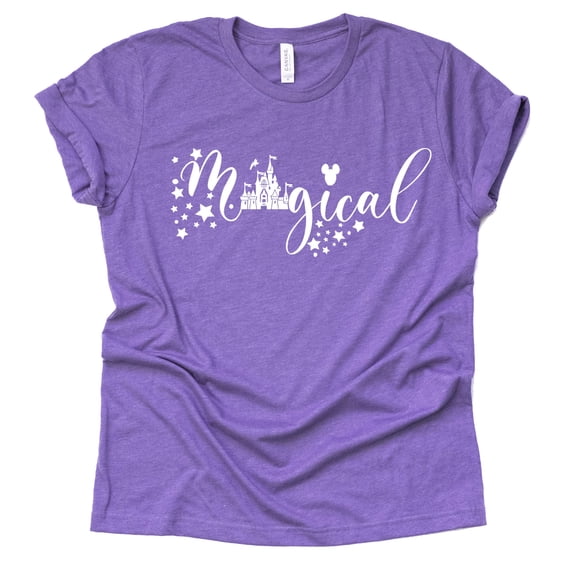 Theme Park Disney Magical Shirt Family Vacation Tee Disneyworld Unisex T-Shirt Adult Ladies (Purple, Small)