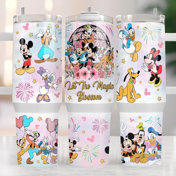 Theme Park Inspired 40oz Tumbler, Mouse and FriendsInspired Tumbler, Epcot Inspired Tumbler, Flower and Garden Inspired Tumbler