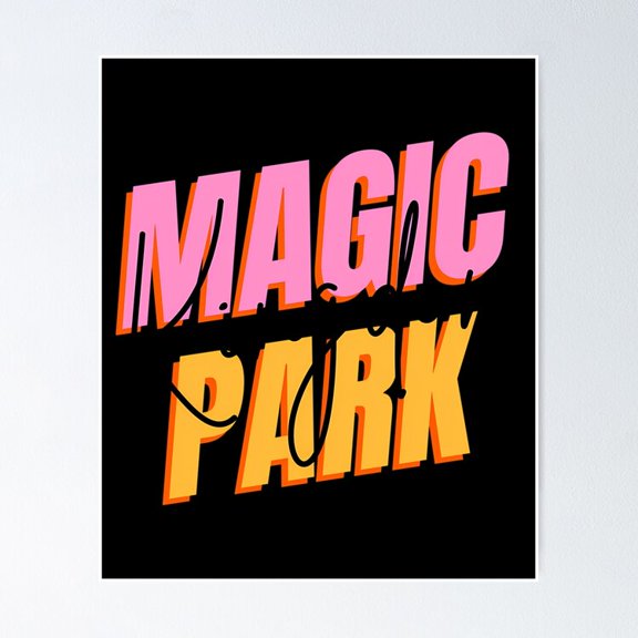 Theme Park Magic Pavilion Landscape Graphic Illustration Wall Art Decor, Unframed Poster