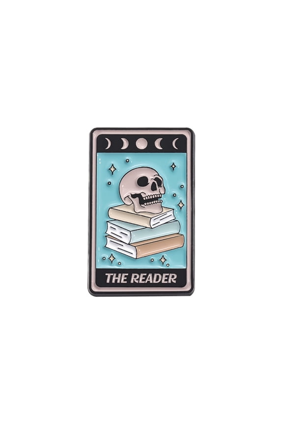 Theme is Reading Enamel Pins Alloy Brooches for Backpack Clothes Turquoise 30x18mm