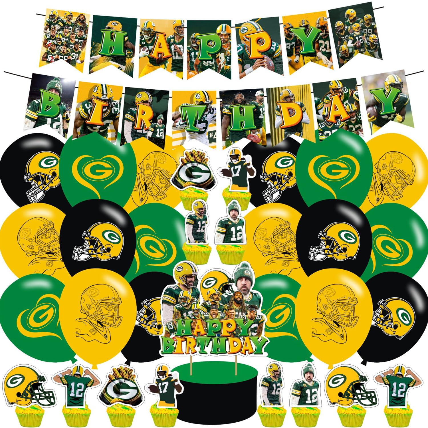 𝓖𝓻𝓮𝓮𝓷 𝓑𝓪𝔂 𝓟𝓪𝓬𝓴𝓮𝓻𝓼 Themed AF08 Birthday Party Supplies, 𝓑𝓪𝔂 𝓟𝓪𝓬𝓴𝓮𝓻𝓼 Balloons Decorations for