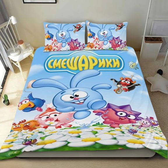 Смешарики Themed Bed Sheet Set Three Piece Set 53x79 Inches Comfortable And Skin Friendly Unique Design Creating A Star Studded Night Home Decor Gifts For Family Friends fans