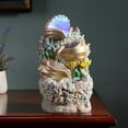 thumbnail image 1 of Themed Coral Shell Fountain Tabletop Home Décor Indoor Desktop Fountains Perfect for Zen Waterfall Meditation Waterfall Decor Fountain with LED Lights(23037), 1 of 6