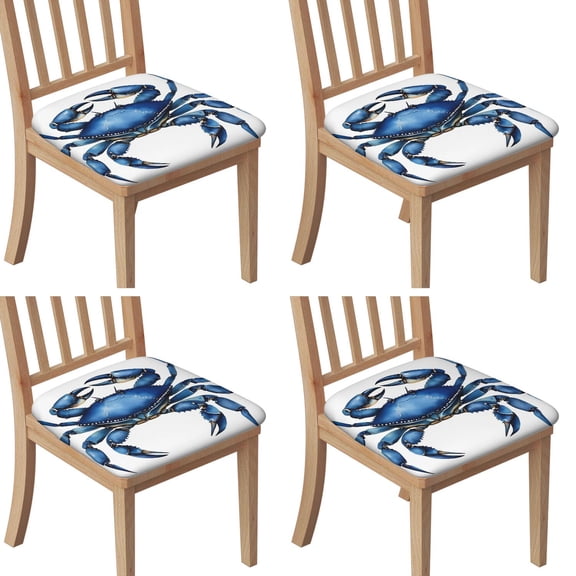 Themed Decorative Seat Covers for Dining Room Chairs Set Of 4,Stretch Printed Washable Chair Seat Cover with Elastic Ties and Button,Removable Waterproof Couch Cushion Covers