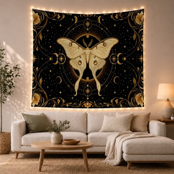 Themed Intricately Moth With As, Mystical Fantasy for Space Lovers, Galaxy Room Decor Room Accent, Mother's Day Gift, Tapestry Wall Hanging for Bedroom and Dorm
