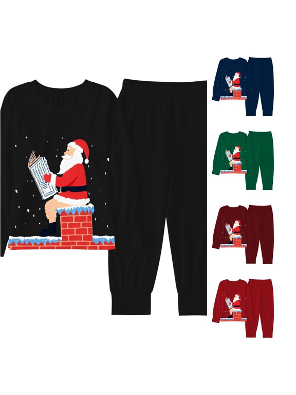 Themed Kids Pajama Cozy Holiday Print Loungewear for Girls Festive Family Sleepwear Soft Two Piece Outfit Baby Boys Twins Clothes