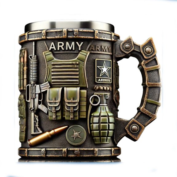 Themed Resin Coffee Cup Stylish Mug For Veterans & Coffee Lovers For Anyone Who Serves