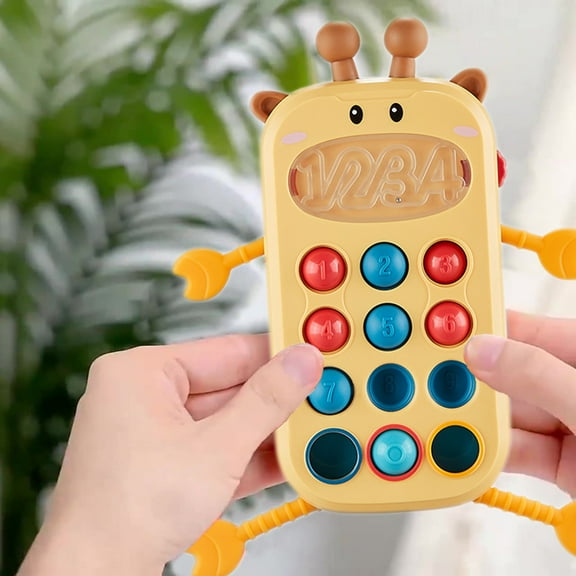 Themed Sensory Pull String Toy, Fine Motor Skill Development, Safe ABS Silicone, Washable Design, Mobile Phone Shape Toy, Early Learning, Tactile Exploration, Auditory Visual Fun