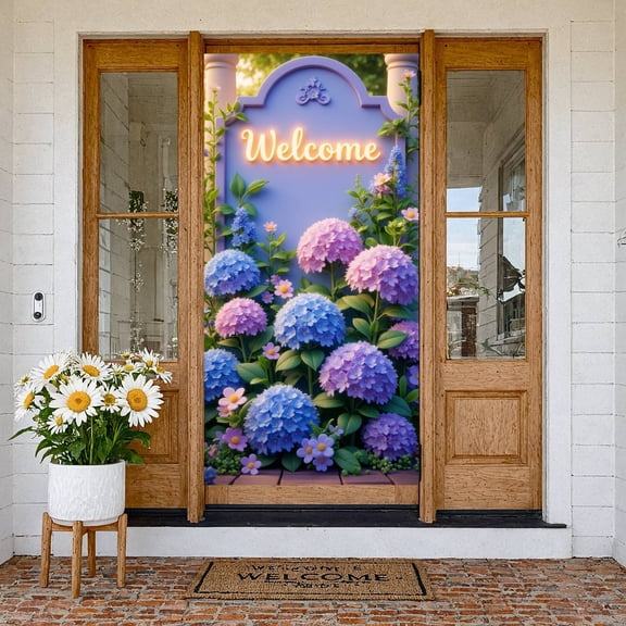 Themed Spring Banner Spring Floral Spring Floral Display Cute Cartoon Striped Scarf Backdrop for Spring Decoration Lovers Party Home Decor