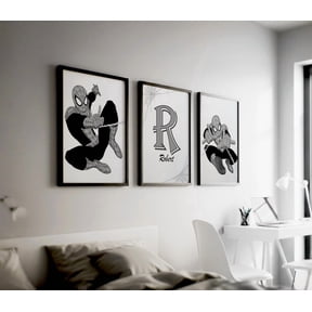 Themed Wall Superhero Name Posters Room Decor Comic Enthusiast Design Set 3 Unframed Paper Print