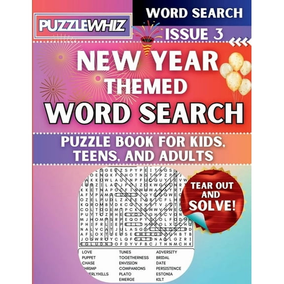 Themed Word Search Puzzles New Year Celebrations - Themed Word Search - Fun & Educational Puzzles for Kids, Teens, and Adults (Large Print Edition), Book 2, (Paperback)