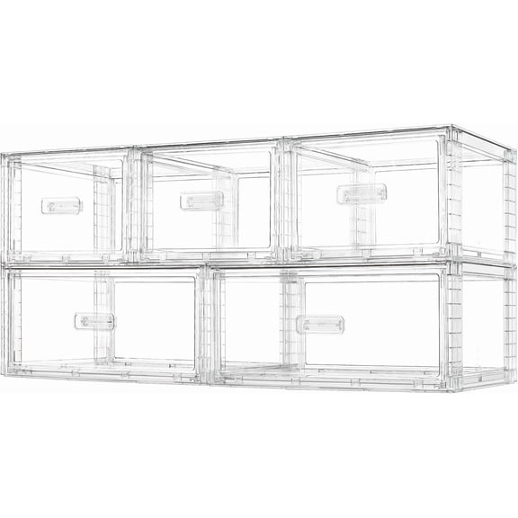 Themis 5 Pack Large & Medium Stackable Drawer Organizer Set, 108QT Easy Assembly Clear Plastic Storage Cabinet, Durable Dresser for Closet, Bedroom, Entryway, Playroom & Apartment Organization