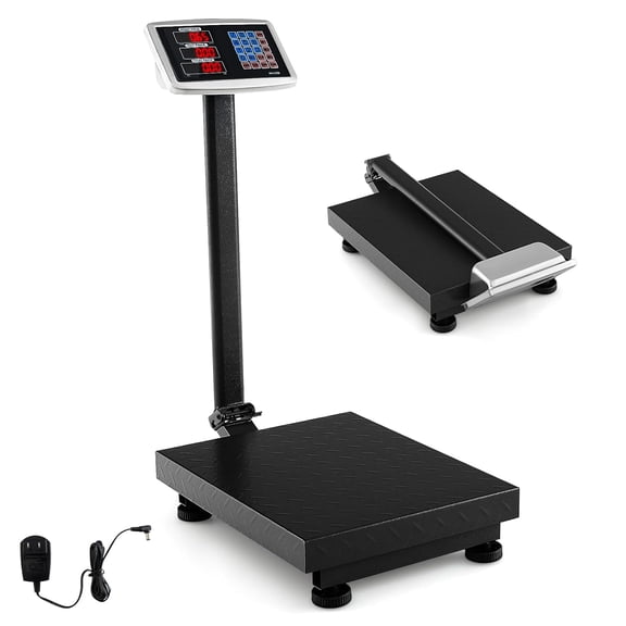 Themis 660lbs Weight Computing Digital Scale Floor Platform Scale for Weighing Luggage Package Shipping Mailing Postal Scale with Accurate LB/KG Price Calculator, High-Definition Display (Black)