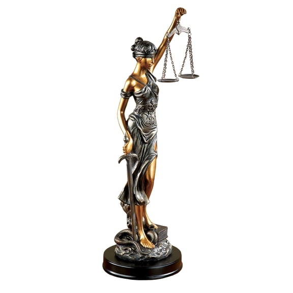 Themis Blind Justice Tabletop Statue 6"Wx6"Dx19"H Bronze