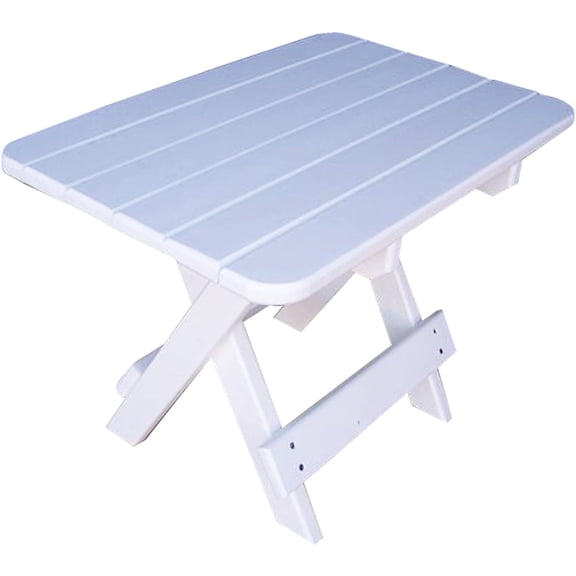 Themis Folding Outdoor Patio Side Table - Poly Adirondack Side Table - All Weather Side Table for Your Patio, Deck, or Balcony (White)