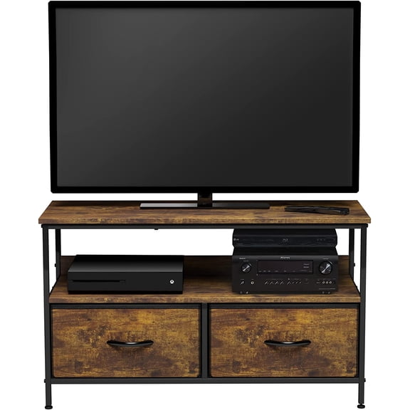 Themis TV Stand Dresser with 2 Drawers - Television Riser Chest with Storage - Bedroom, Living Room, Closet, & Dorm Furniture