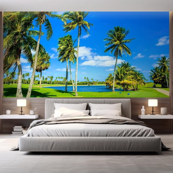 ThemisBeautiful Golf Course Landscape in Miami. Removable Wall Mural | Self-Adhesive Large Wallpaper - 48x72 inches
