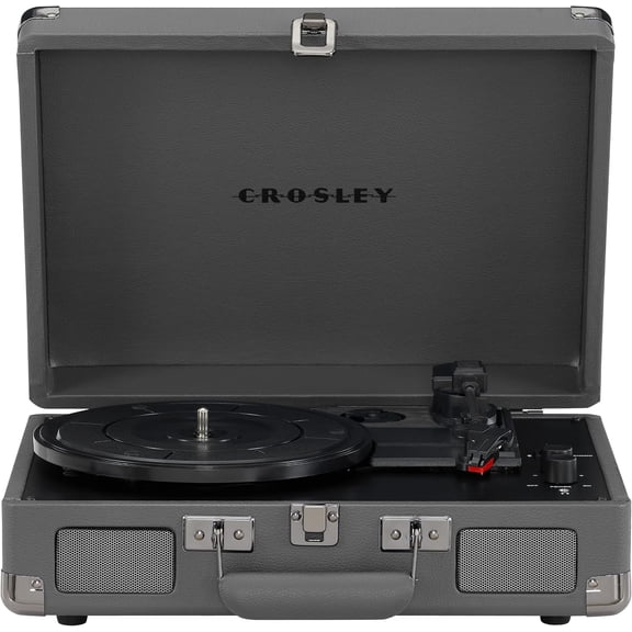 ThemisCR8005F-SG Cruiser Plus Vintage 3-Speed Bluetooth in/Out Suitcase Vinyl Record Player Turntable, Slate