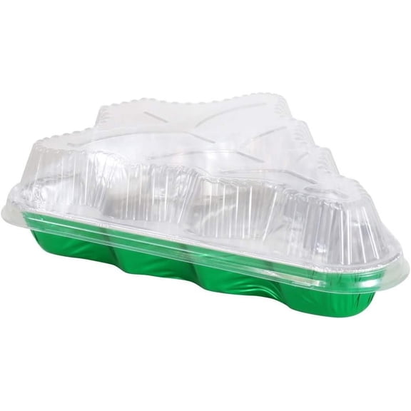 ThemisKitchenDance Christmas Tree Aluminum Pan with Plastic Dome Lid - Christmas Baking Pans, Christmas Cake Pans, Christmas Tree Cake Pan - Perfect for Holiday Treats, Cookies & Fudge - 340DL