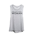 thumbnail image 1 of Then God Made A Woman Women's Fashion Sleeveless Muscle Workout Yoga Tank Top Sport Grey Medium, 1 of 3
