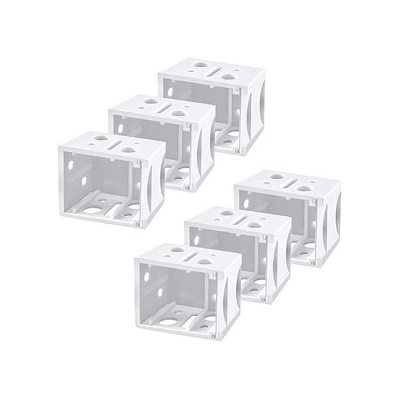 Thenope 6 Pcs POM Microfiber Blinds Bracket End Cover Holder Box, White, 2” x 3”
