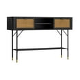 thumbnail image 1 of Theo 47 Inch Acacia Wood Console Sideboard Table, 2 Drawers, Rattan, Black - Saltoro Sherpi, 1 of 5