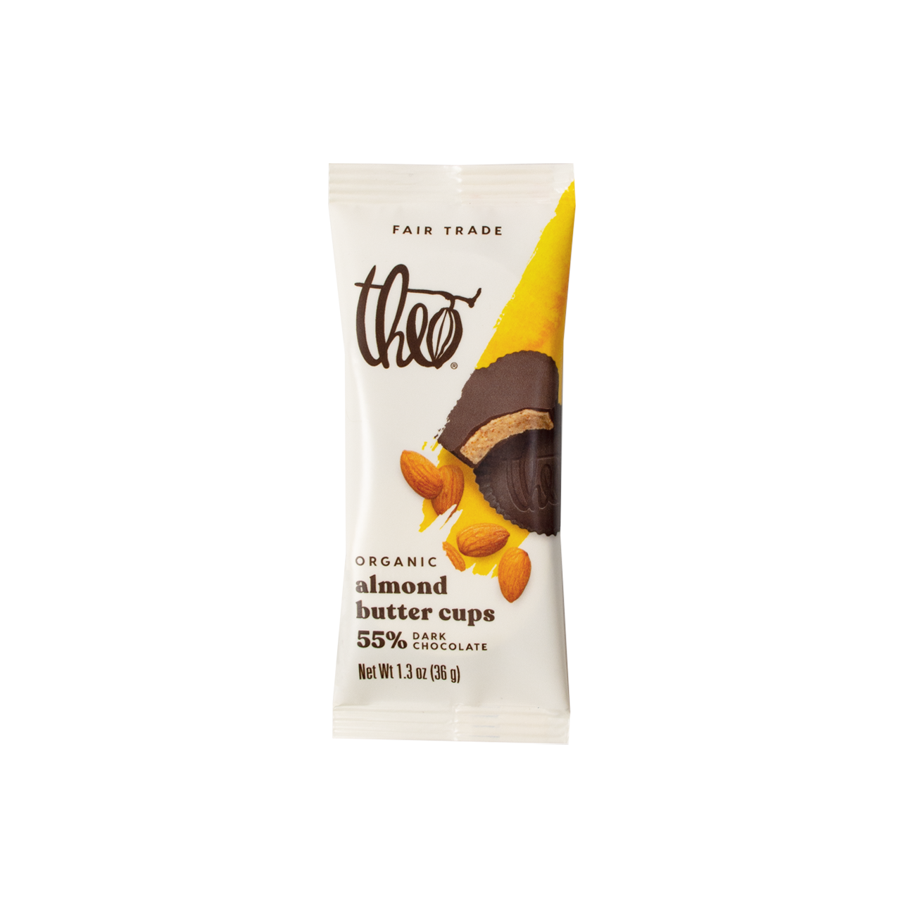 Theo Almond Butter Cups 55 Dark Chocolate Organic 1.3 oz Pack of 3