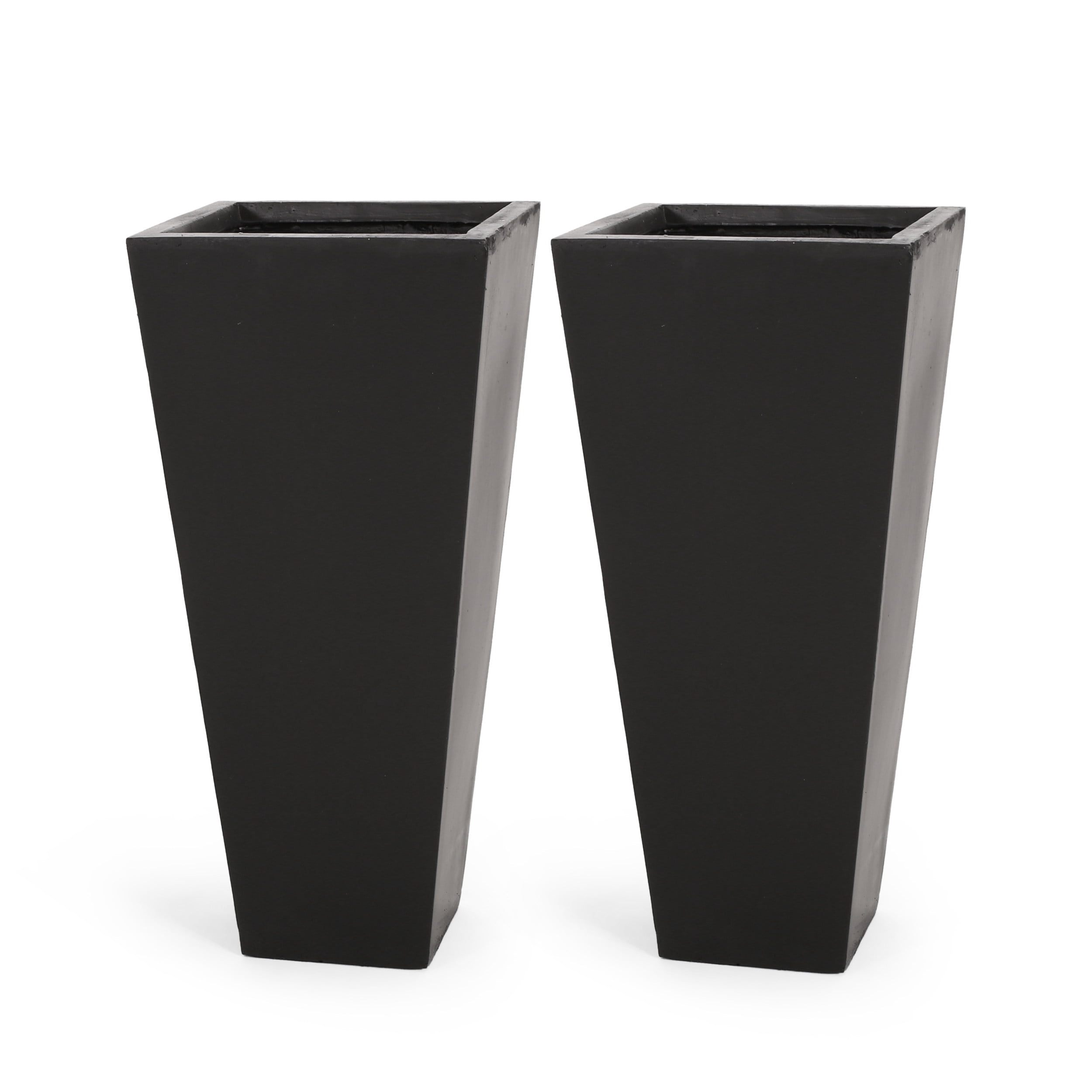Theo Cast Stone Medium Outdoor Planters, Set of 2, White