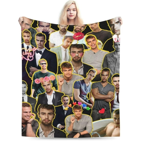 Theo James Blanket Soft and Warm Lightweight Fluffy Throws Blankets Rug Carpet Gift for Beach Yoga Bedroom Living Room Decoration Sofa Camping Trip Dorm Decor All Season