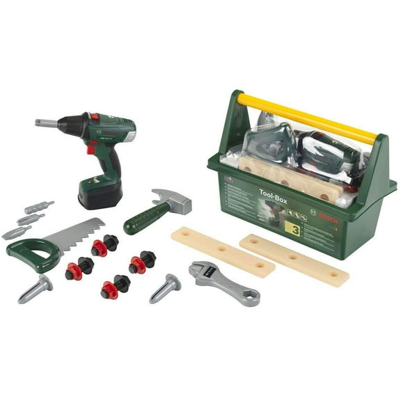 Theo Klein 8520 Bosch Tool Box I with lots of tools I Incl. Battery-Powered Cordless Screwdrive