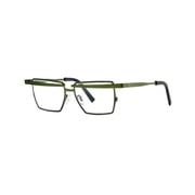Theo Mens Cien 485 C 184+508 Rectangular Metal Eyeglasses With Matte Olive Green Finish Green